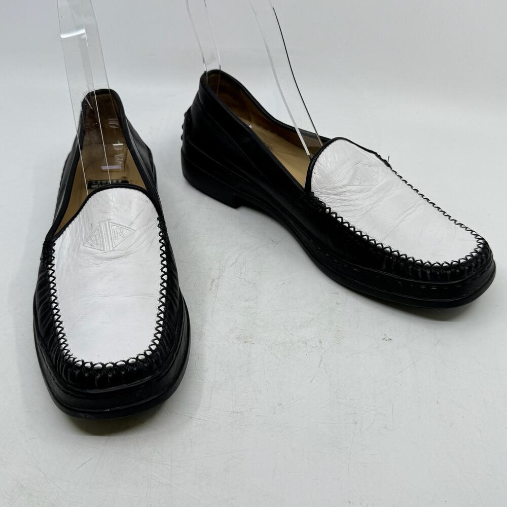 STUART WEITZMAN black and white loafer